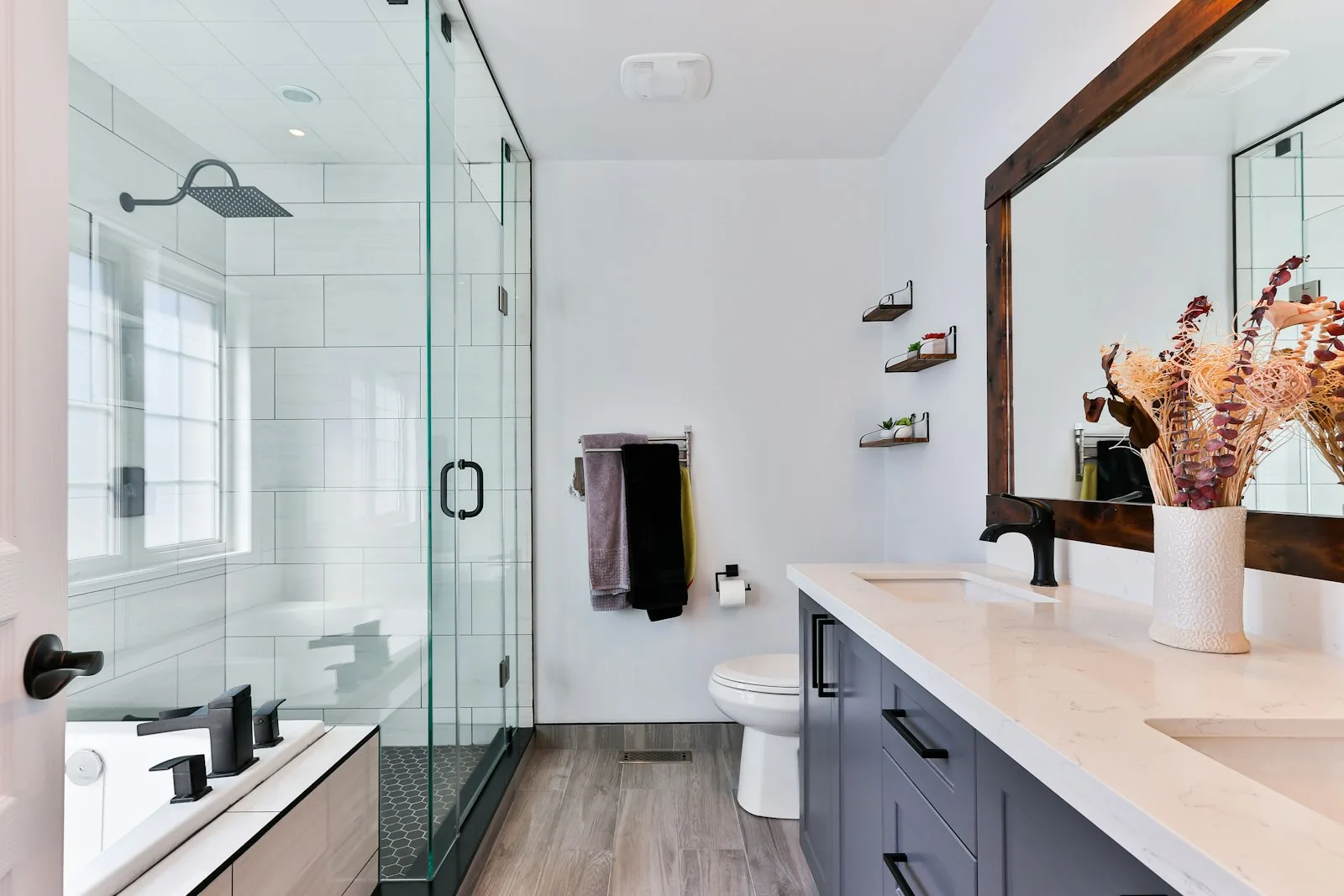 Updated bathroom ready for a replacement glass shower enclosure