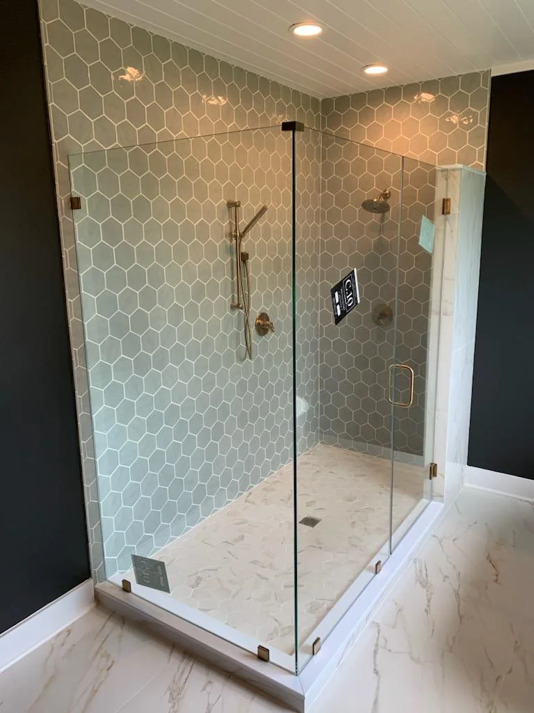 Shower door glass installation